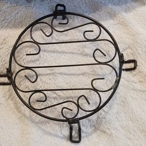 Intricate Black Circular Metal Wall Accent